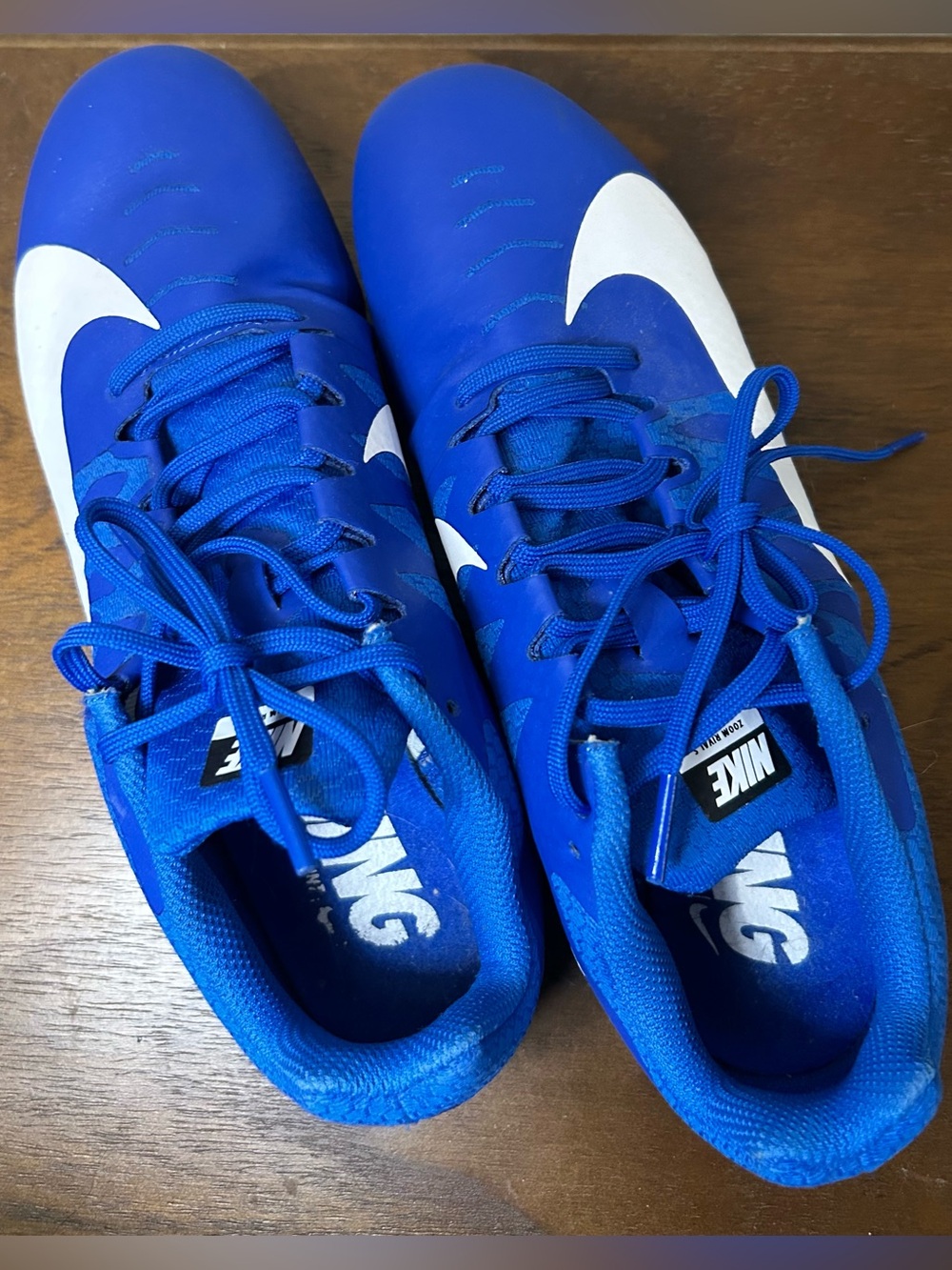 Nike Royal Blue Zoom Rival S Racing/Sprint Cleats with White Logo Size 9.5